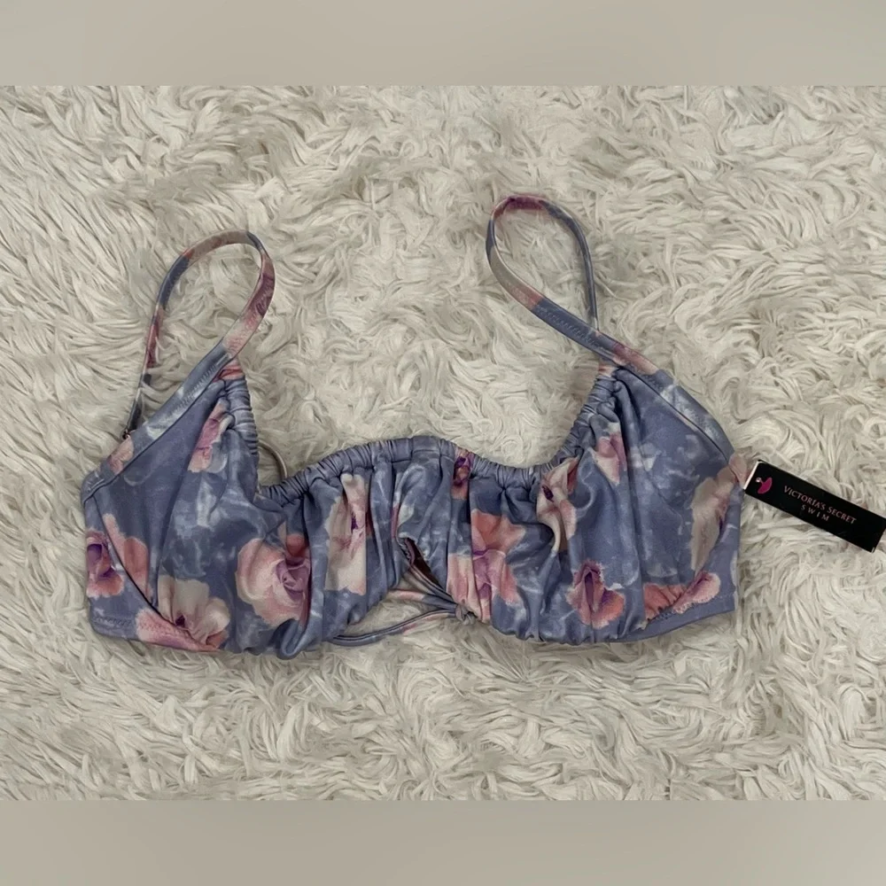 NEW Victoria's Secret Swim‎ Ruched Wicked Bikini Top 32DD Floral Underwire 32E